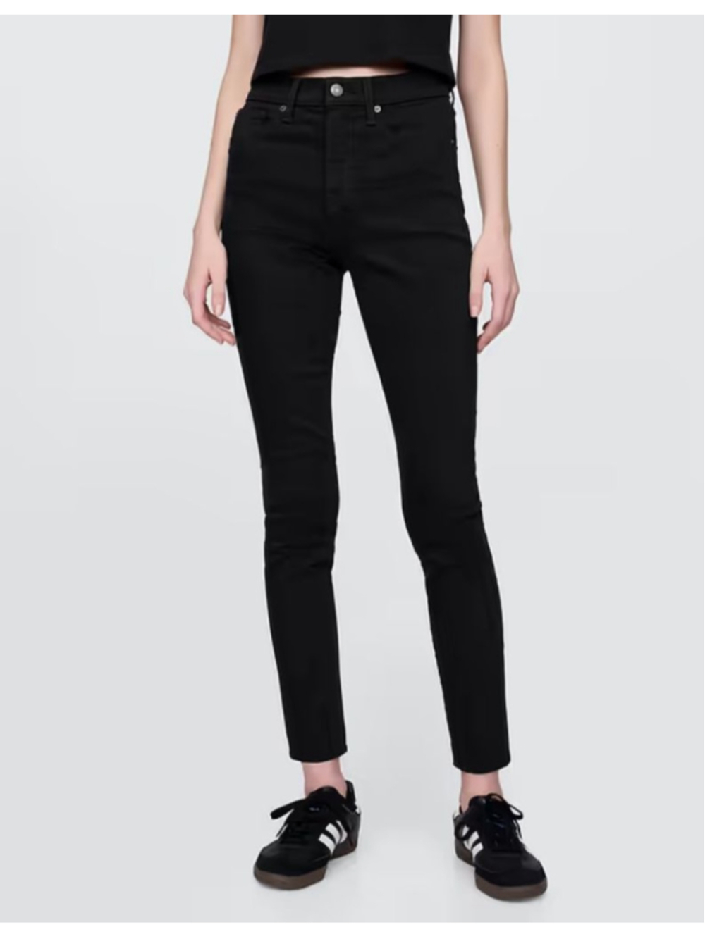 GAP Mid Rise Sculpt Skinny Jeans 27/4 SHORT No Fade Black NWT $99 Lycra Max Hold